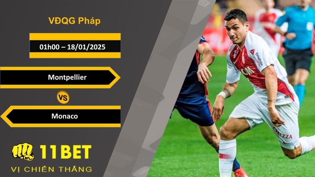 11BET Soi kèo Montpellier vs Monaco, 01h00, 18/01/2025